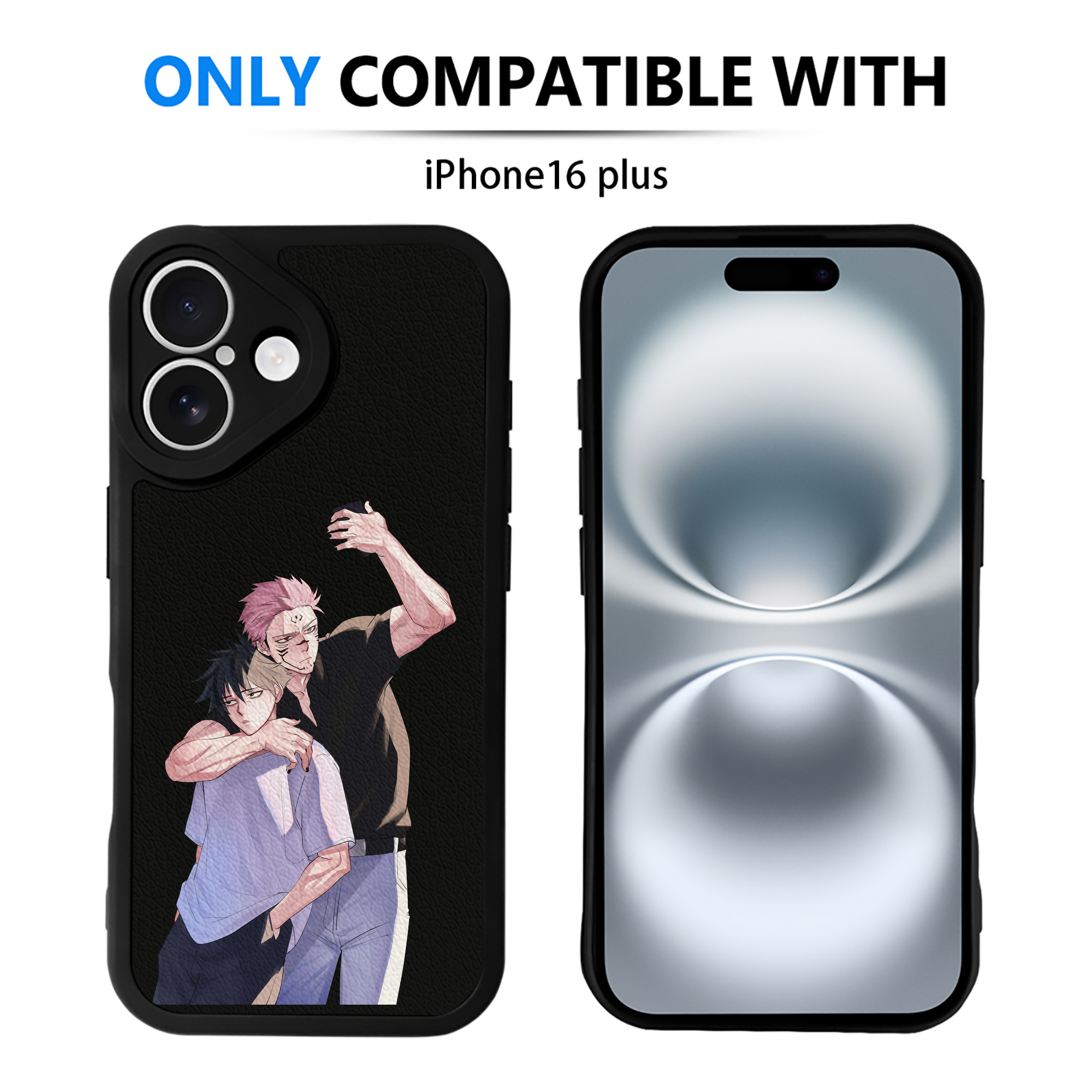 （画像用） 呪術廻戦 Jujutsu Kaisen 【iPhone 16シリーズ対応】シリコンスマホケース（レザー調） 材質：シリコン